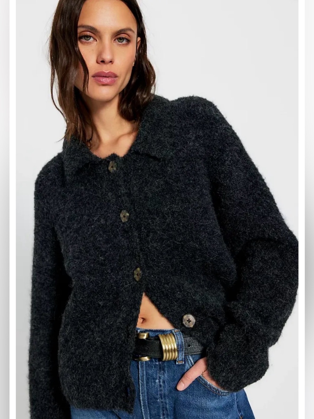 Free People Open Arms Cardiganβ Black Alpaca Blend XS
